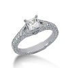 1.25 ctw Diamond Princess Cut Antique Style Engagement Ring